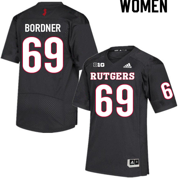 Women #69 Brendan Bordner Rutgers Scarlet Knights College Football Jerseys Sale-Black - Click Image to Close